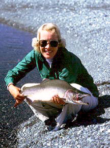 Maggie with Salmon